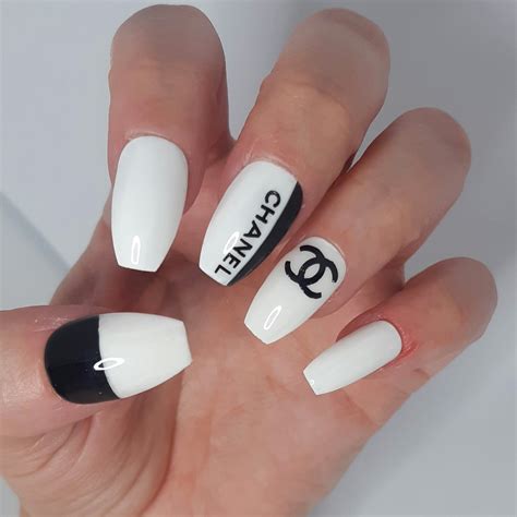 red nails with chanel designs|chanel toe designs.